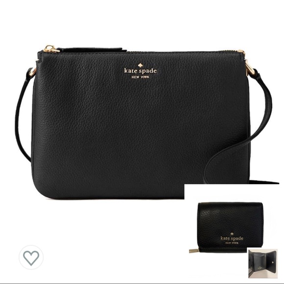 NWT Kate spade crossbody & matching wallet black - Picture 2 of 13